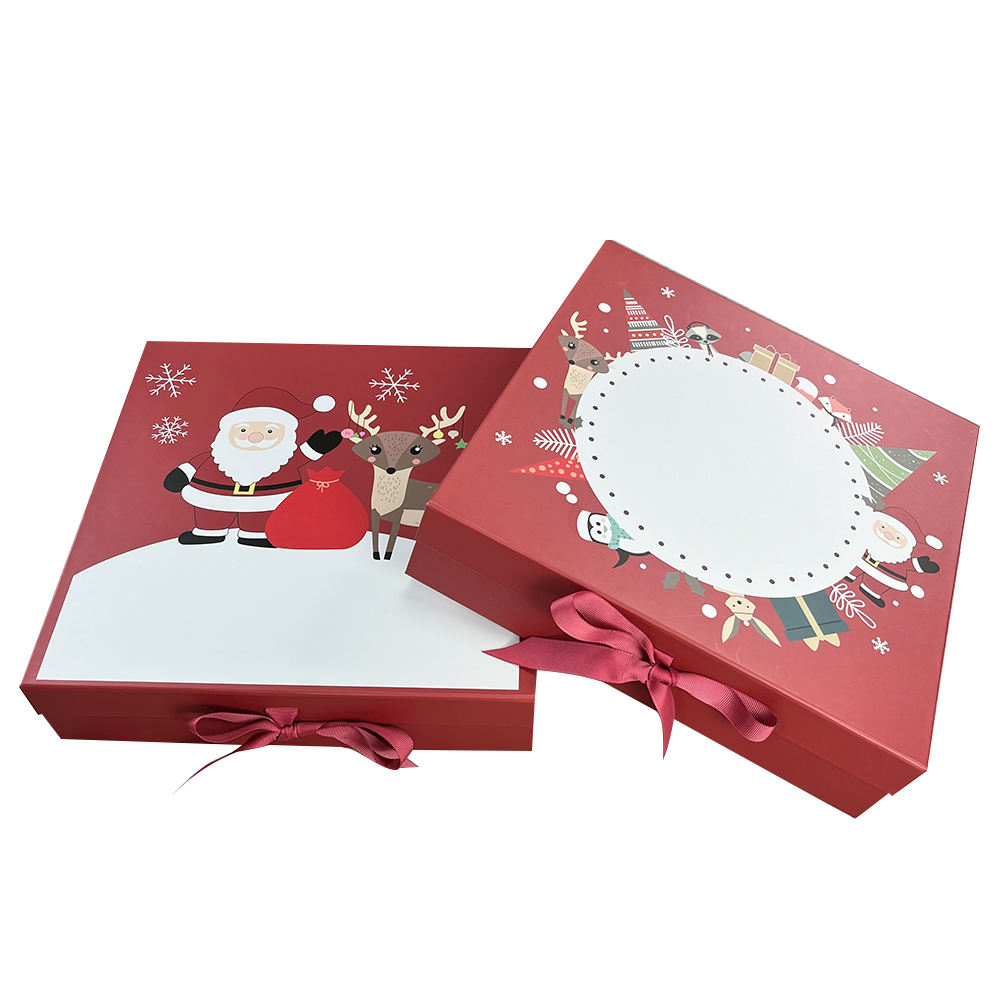 マグネット開閉式クリスマスギフトボックス