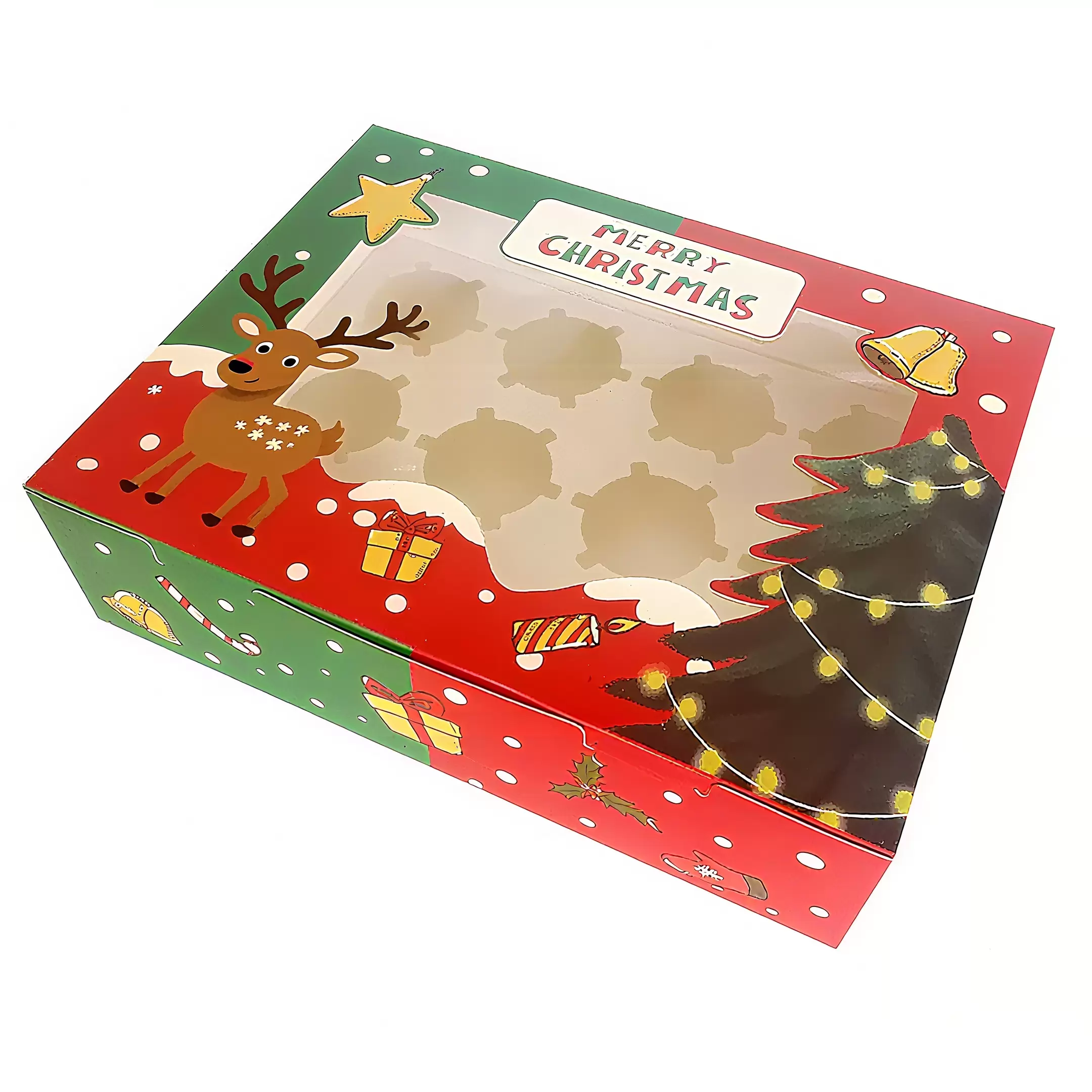 カスタムクリスマスカップケーキボックス