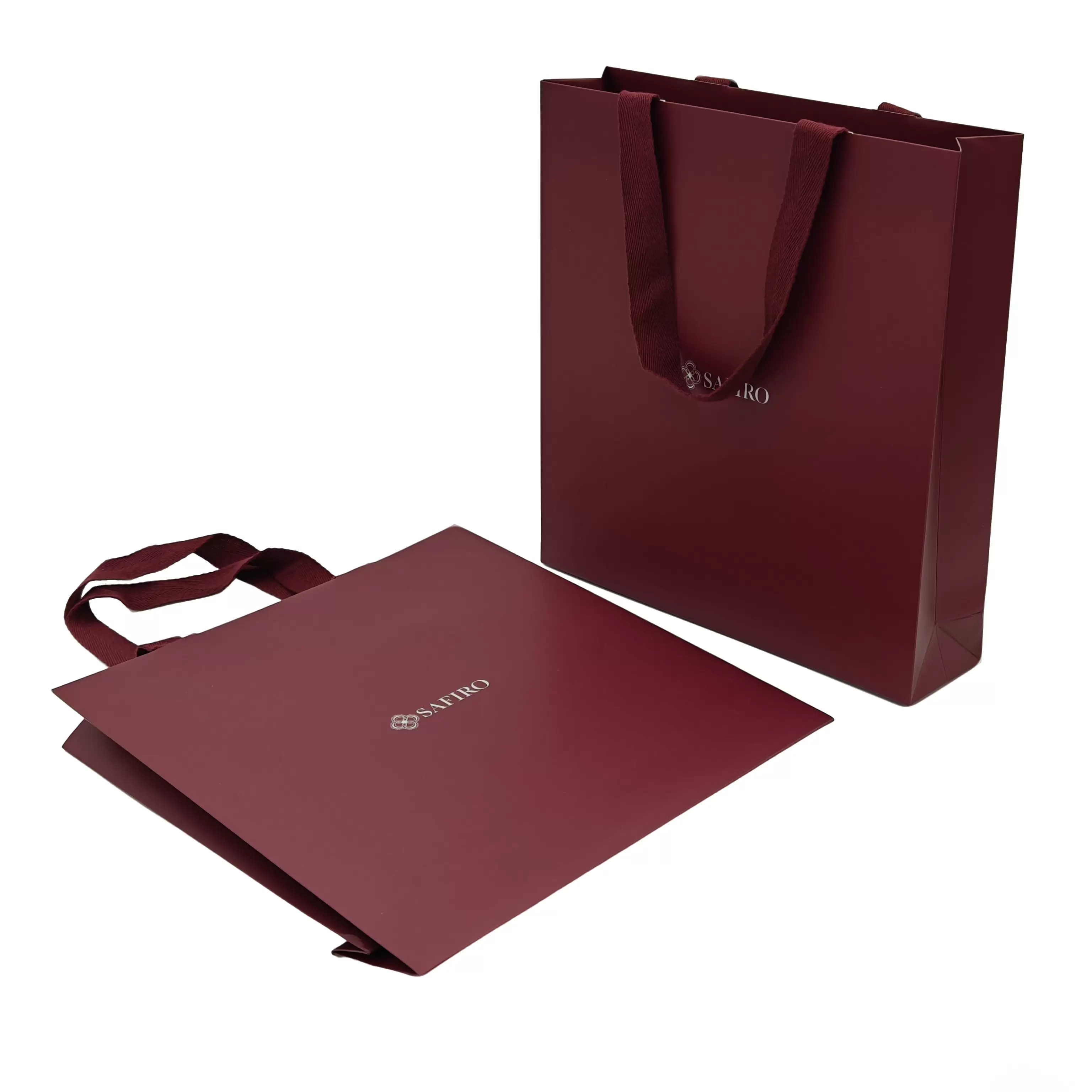 布製ハンドル付き紙製キャリーバッグ